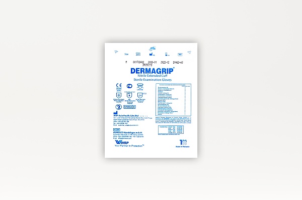 DERMAGRIP Nitril Extended Cuff, steril, Pouch