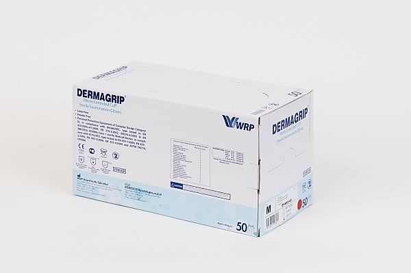 DERMAGRIP Nitril Extended Cuff, steril, Verpackung